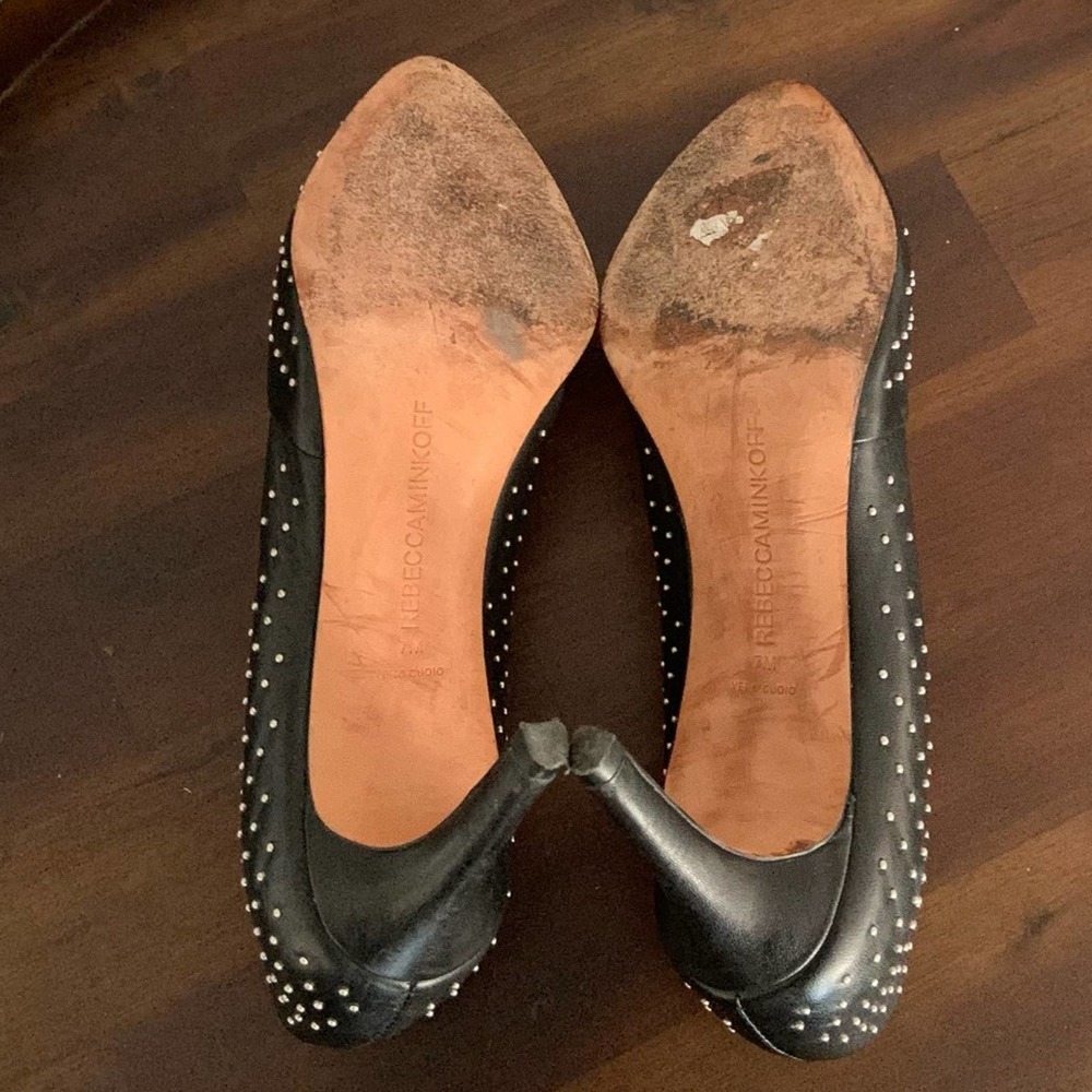 Rebecca Minkoff Black Studded Heels Size 7 - Picture 8 of 8